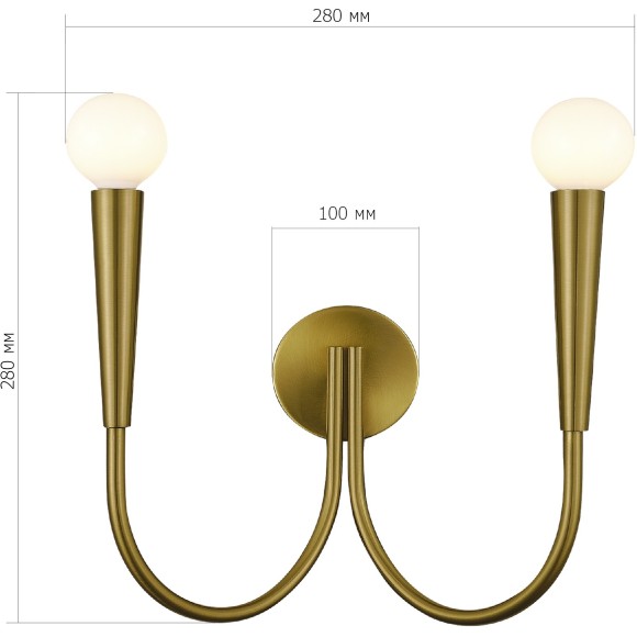 SL1243.301.02 Светильник настенный ST-Luce Латунь E14 2*60W DUTCHESS