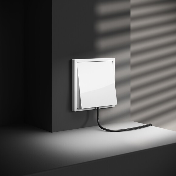 VLS080201 Вывод для кабеля диаметром до 7 мм белого глянцевого цвета VOLTUM S70 (белый глянцевый)