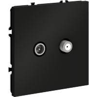 VLS060408 Розетка телевизионная оконечная для кабелей RG 6 - SAT 50 - SAT 703 - DG 113 (TV+SAT) (Телевизионный + Спутниковый) черного матового цвета VOLTUM S70 (черный матовый)