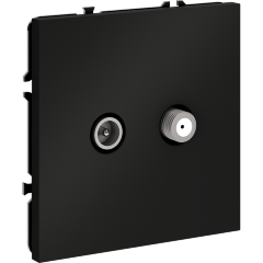 VLS060408 Розетка телевизионная оконечная для кабелей RG 6 - SAT 50 - SAT 703 - DG 113 (TV+SAT) (Телевизионный + Спутниковый) черного матового цвета VOLTUM S70 (черный матовый)