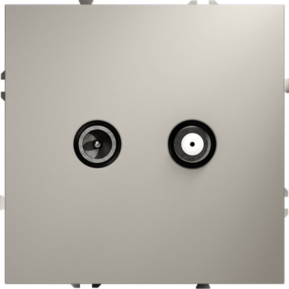 VLS060408 Розетка телевизионная оконечная для кабелей RG 6 - SAT 50 - SAT 703 - DG 113 (TV+SAT) (Телевизионный + Спутниковый) черного матового цвета VOLTUM S70 (черный матовый)