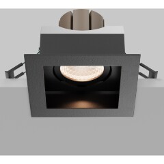 Maytoni Metal Modern DL008-12W2.7-3-4K-B Черный квадратный встраиваемый светодиодный светильник, поворотный, CCT перекл. цветовой температуры, LED 12Вт 2700-3000-4000K 1260-1470Лм CRI90 50° IP20 220V