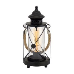 49283 Настольная лампа BRADFORD, 1x60W (E27), ?140, H330, сталь, черный/стекло