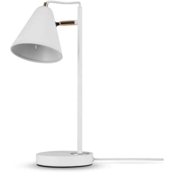 Белая настольная лампа с металлическим поворотным плафоном под лампу Е14 Freya Falke FR8001TL-01WG