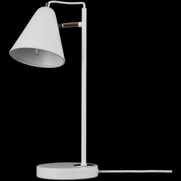 Белая настольная лампа с металлическим поворотным плафоном под лампу Е14 Freya Falke FR8001TL-01WG