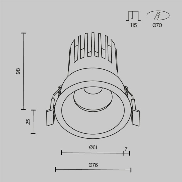 Встраиваемый светильник Technical DL117-15W-4K-W