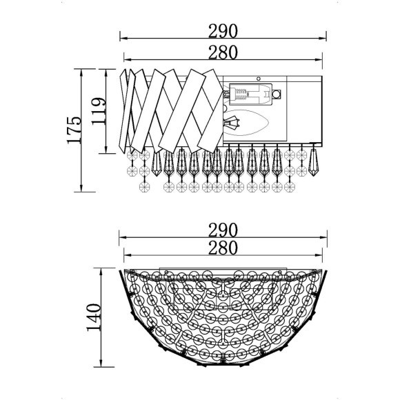 Бра Maytoni MOD017WL-02BS Artistico под лампы 2xE14 40W