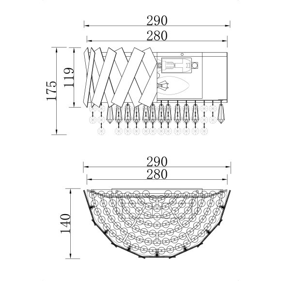 Бра Maytoni MOD017WL-02BS Artistico под лампы 2xE14 40W