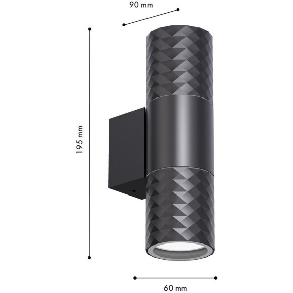 4659-2W, уличный светильник, D90xW60xH195, 2xGU10x35W, IP65, excluded