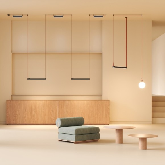 DK5676-BK Светодиодный SMART светильник для трека-ремня серии Denkirs Belty 48V, 24W, RA90, 120°, 2700-6500K