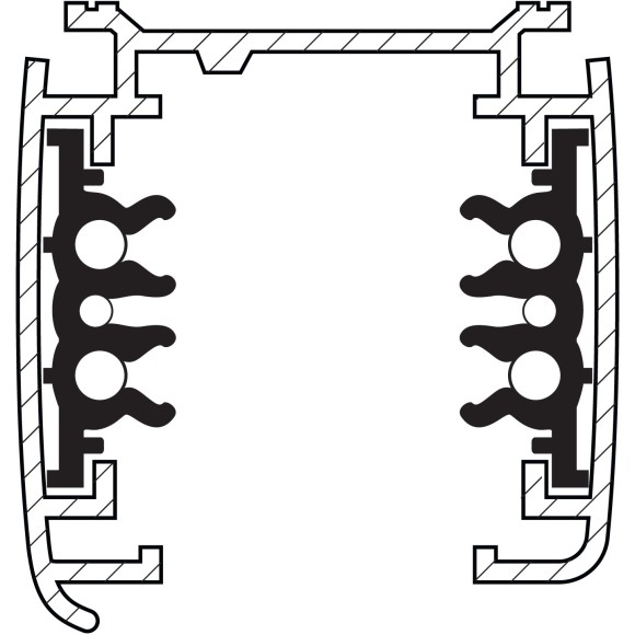 Трек шестиконтактный 3-фазный со стыковочными пазами, 2м Quattro/DALI/ Lightstar 504025-DALI