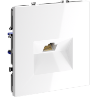 VLS060101 Розетка компьютерная RJ45 категории 6Е (для проводов CAT5-CAT6 до 10 Гбит/сек) белого глянцевого цвета VOLTUM S70 (белый глянцевый)