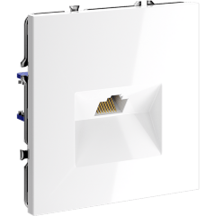 VLS060101 Розетка компьютерная RJ45 категории 6Е (для проводов CAT5-CAT6 до 10 Гбит/сек) белого глянцевого цвета VOLTUM S70 (белый глянцевый)