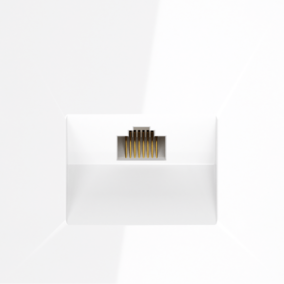 VLS060101 Розетка компьютерная RJ45 категории 6Е (для проводов CAT5-CAT6 до 10 Гбит/сек) белого глянцевого цвета VOLTUM S70 (белый глянцевый)