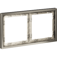 VLSM120211 Металлическая рамка для розеток и выключателей никелевого цвета VOLTUM серии S70 Metal на 2 поста (никель)
