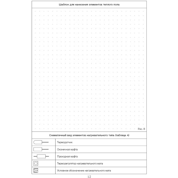 VLT01-200-9.0 Нагревательный мат (Теплый пол) длиной 18 метров и шириной полметра (0.5 метра) Voltum Т200 мощность 1800Вт 200Вт/м², двужильный экранированный кабель, клеевая сетка, укладка в плиточный клей/стяжку, гарантия 25 лет