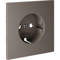 VLS000614 Накладка для розетки с заземлением коричневого цвета VOLTUM S70 (купучино)