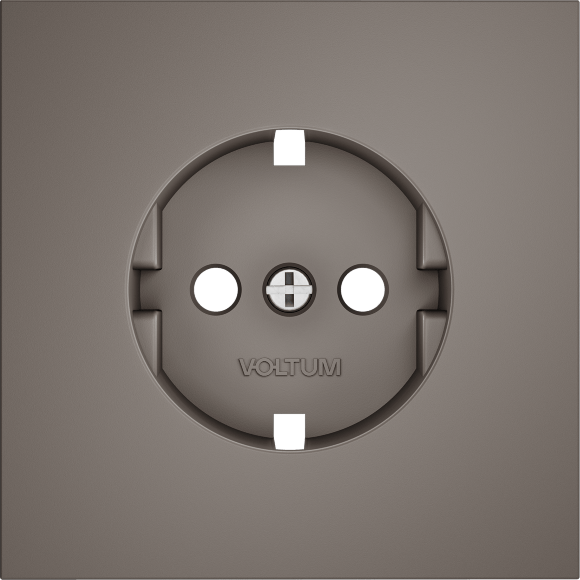 VLS000614 Накладка для розетки с заземлением коричневого цвета VOLTUM S70 (купучино)