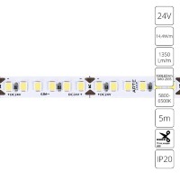 A2418008-03-6K Светодиодная лента 24В 14,4Вт/м 1350Лм/м 6000К CRI 90+ 8мм SMD2835 180шт/м 5м IP20