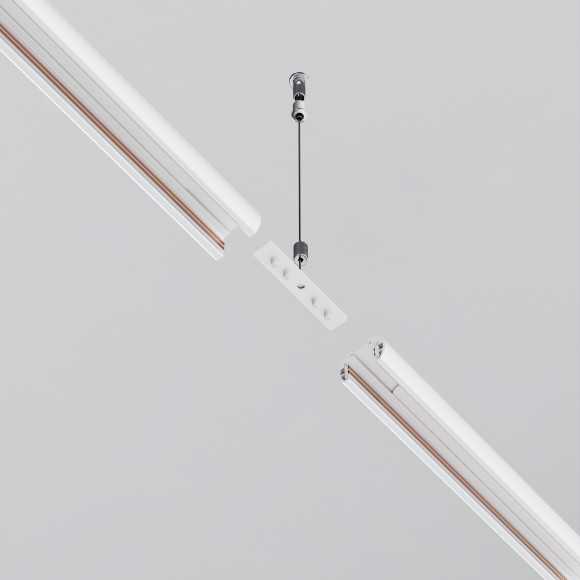 Прямой коннектор скругленных и низкопрофильных накладных шин Maytoni Exility TRAM034CI-R-41W