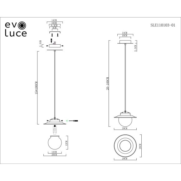 SLE110103-01 Подвес Античная бронза/Прозрачный E14 1*40W GARONNI