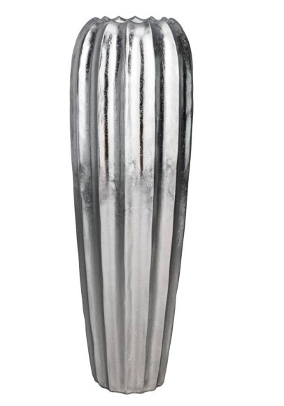 421116 MOMBETSU Ваза напольная декоративная H890, Ø400, пластик, серебристый