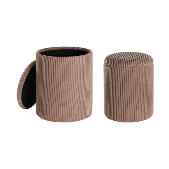 424139 VAVATENINA Пуф комплект из 2шт. H445 Ø350 полиэстер дерев.шпон