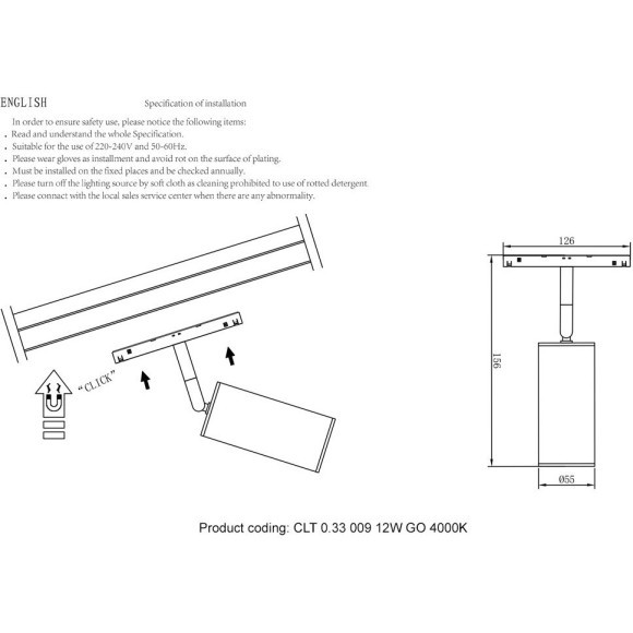 CLT 0.33 009 12W GO 4000K Трековый магнитный светодиодный светильник Crystallux Space 48V CRI90+ 4000К 550Лм 24° 12W CLT 0.33 009 12W GO 4000K Трековый магнитный светодиодный светильник Crystallux Space 48V CRI90+ 4000К 550Лм 24° 12W