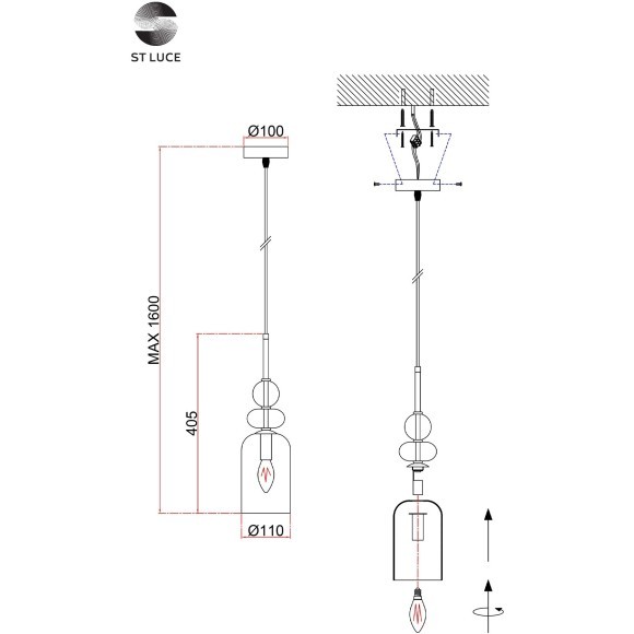 SL2000.213.01 Подвес ST-Luce Золотистый/Янтарный E14 1*40W GEA SL2000.213.01 Подвес ST-Luce Золотистый/Янтарный E14 1*40W GEA
