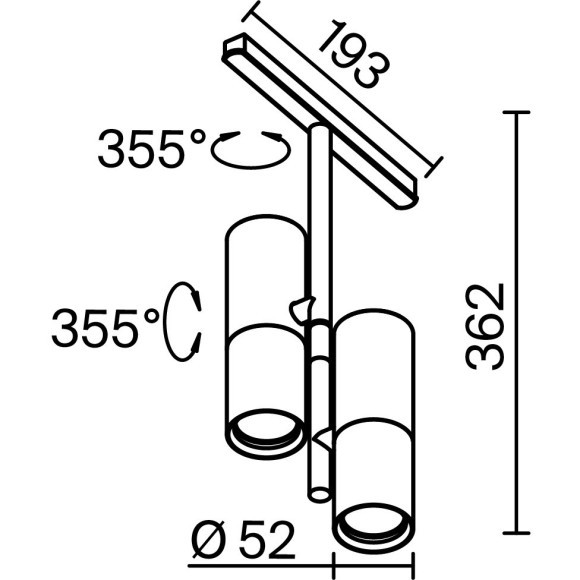 TR005-2-2X12W3K-B Трековый магнитный светодиодный светильник Maytoni Exility CRI90+ 3000К 1463Лм 36° 24Вт
