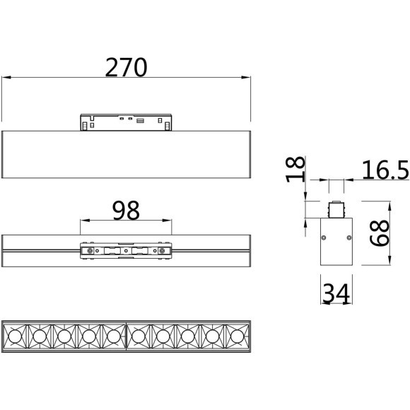 TR015-2-20W4K-B Трековый магнитный светодиодный светильник Maytoni Gravity CRI90+ 4000К 1600Лм 24° 20Вт