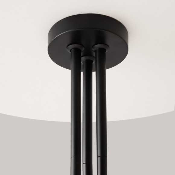 Люстра на штанге с черным основанием и прозрачными плафонами, 6 ламп E14 Maytoni Status MOD333PL-06B Люстра на штанге с черным основанием и прозрачными плафонами, 6 ламп E14 Maytoni Status MOD333PL-06B
