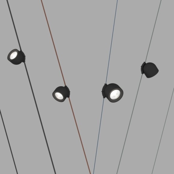 DK5640-BK Светодиодный поворотный SMART светильник для трека-ремня серии Denkirs Belty 48V, 12W, RA90, 38°, 2700-6500K