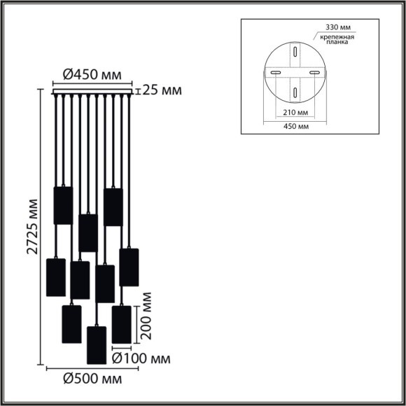  Люстра E14 10*40W 220V MURANO 8401/10
