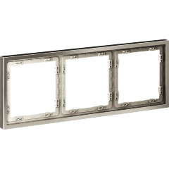 VLSM120311 Металлическая рамка для розеток и выключателей никелевого цвета VOLTUM серии S70 Metal на 3 поста (никель)