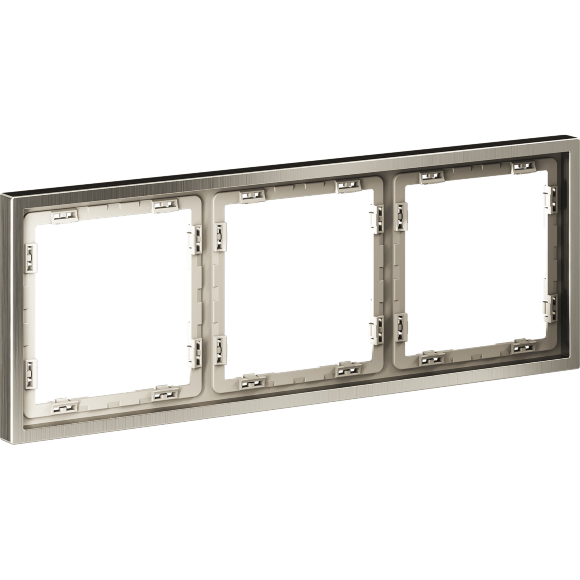 VLSM120311 Металлическая рамка для розеток и выключателей никелевого цвета VOLTUM серии S70 Metal на 3 поста (никель)