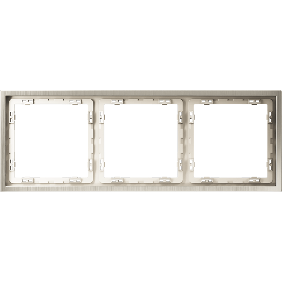 VLSM120311 Металлическая рамка для розеток и выключателей никелевого цвета VOLTUM серии S70 Metal на 3 поста (никель)