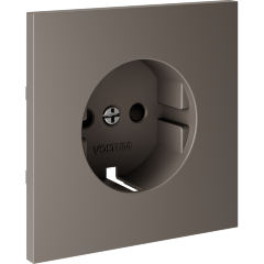 VLS000714 Накладка для розетки с заземлением и защитными шторками коричневого цвета VOLTUM S70 (купучино)