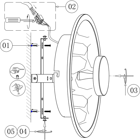 4858-1W Favourite Solarius Настенный круглый светильник LEDx20W, 920LM, 3000K