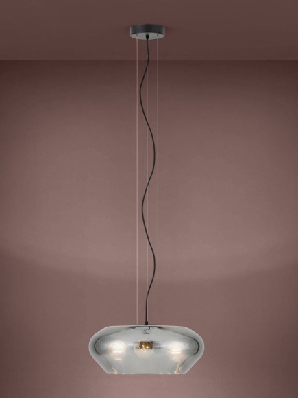 39658 PRIORAT Подвесной светильник с тремя лампами E27, 60Вт, черное стекло, металл