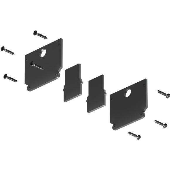 Комплект из 2 внешних и внутренних заглушек для шинопровода в гарп. нат. потолок Smart 220V Denkirs TR2025-BK