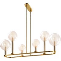 Латунная люстра на штангах (75-48см) с прозрачными плафонами, 6 ламп E14 Maytoni Status MOD333PL-06BS1