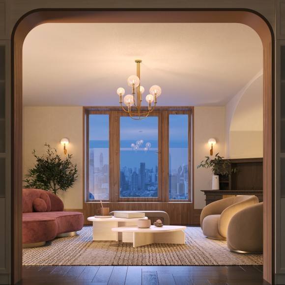 Латунная люстра на штангах (75-48см) с прозрачными плафонами, 6 ламп E14 Maytoni Status MOD333PL-06BS1