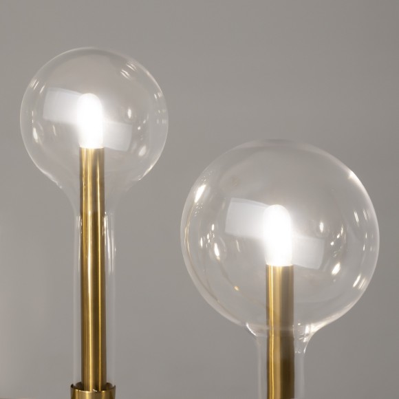 Латунная люстра на штангах (75-48см) с прозрачными плафонами, 6 ламп E14 Maytoni Status MOD333PL-06BS1