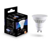 7265 Светодиодная керамическая лампа Voltega Ceramics GU10 MR16 10W 3000K 100° 950лм (аналог 90Вт обычной лампы)