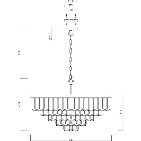 Подвесная люстра Revero MOD085PL-12CH