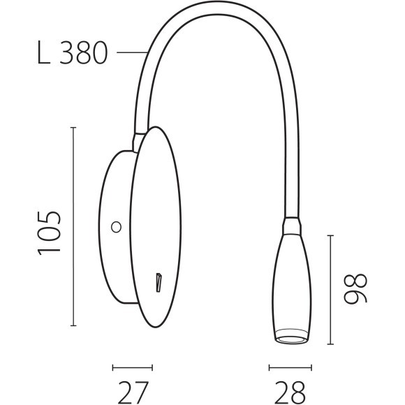 Бра LED 3W 160LM 3000K Omega Lightstar 200337