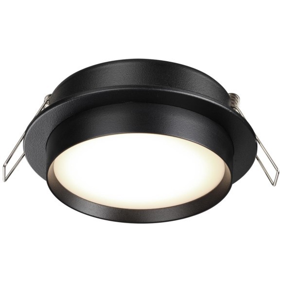 371032 Черный круглый встраиваемый светильник с металлическим кольцом под лампу GX53 макс 12Вт 220-240V IP20 Novotech LIRIO