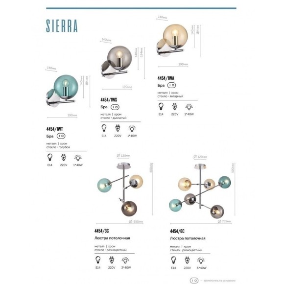 Бра Lumion 4454/1WT SIERRA под лампу 1xE14 1*40W
