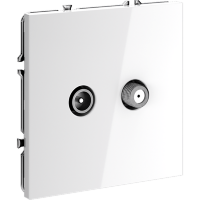 VLS060401 Розетка телевизионная оконечная для кабелей RG 6 - SAT 50 - SAT 703 - DG 113 (TV+SAT) (Телевизионный + Спутниковый) белого глянцевого цвета VOLTUM S70 (белый глянцевый)